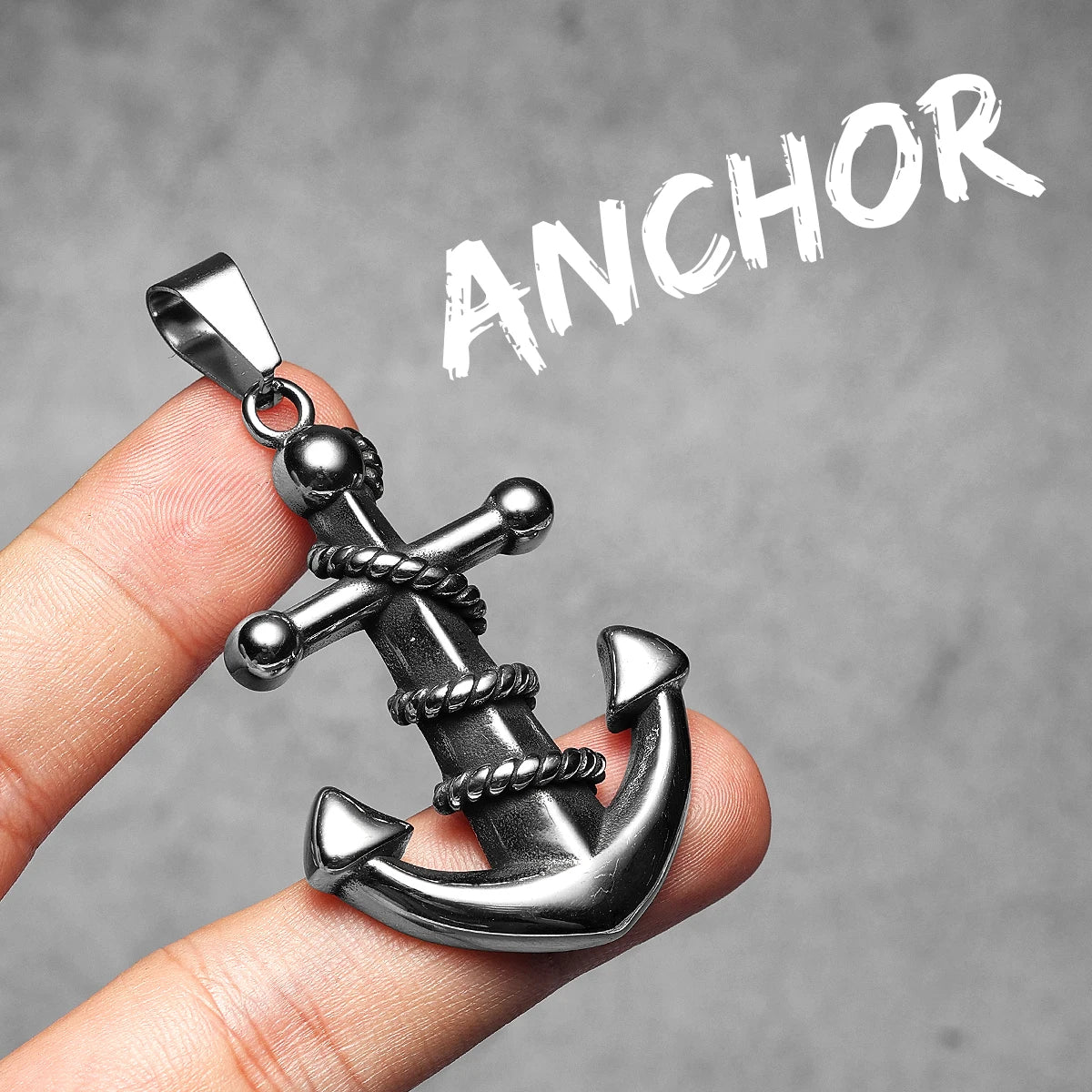 Anchor | 316L No Fade Stainless Steel Rope Anchor Nautical Street Style Pendant