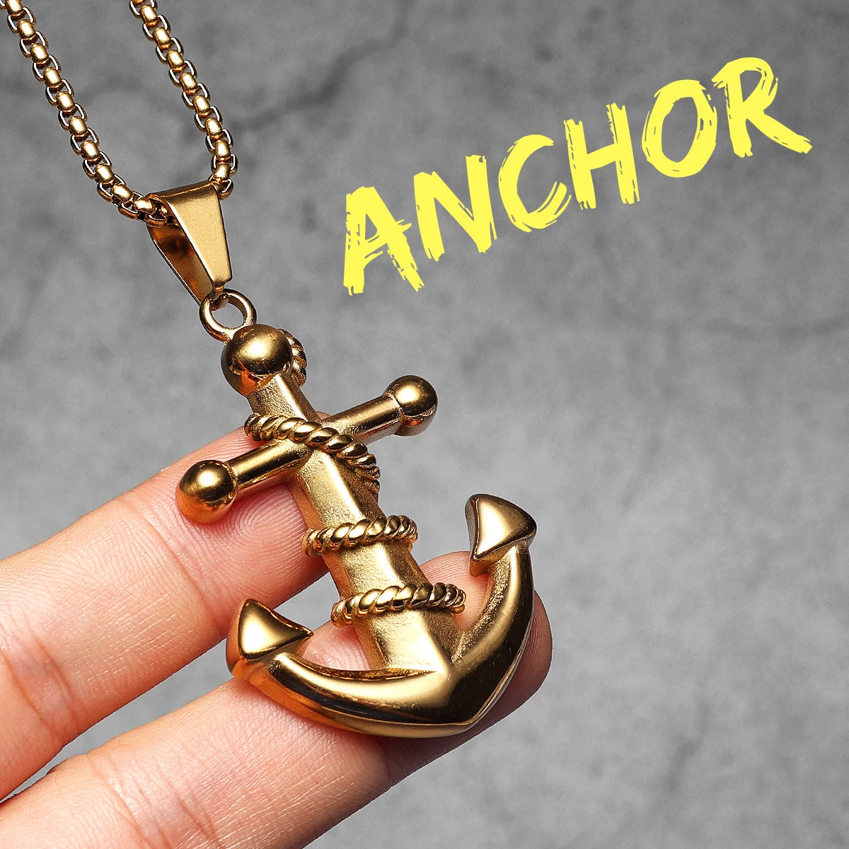 Anchor | 316L No Fade Stainless Steel Rope Anchor Nautical Street Style Pendant