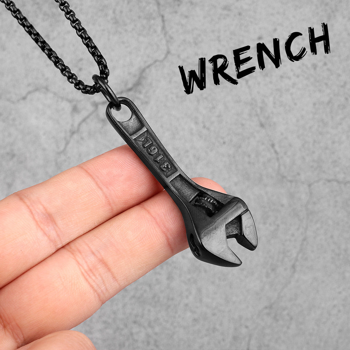 Worker Wrench |  Men's Grease Monkey Adjustable Wrench Hip Hop Pendant