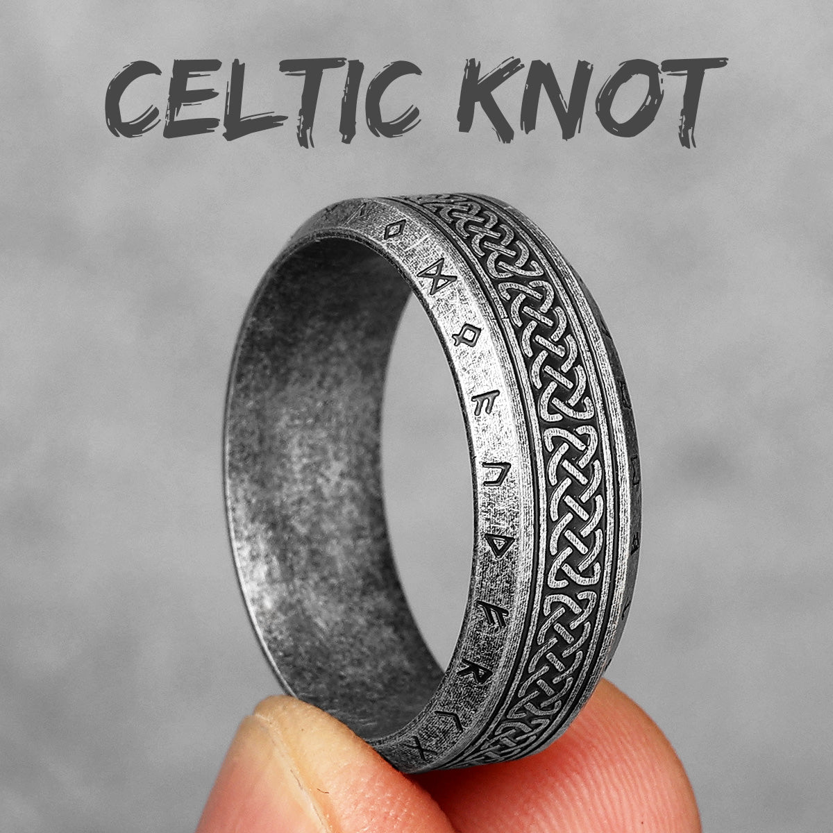Celtic Knot | Solid Stainless Steel Viking Runes Unique Designer Men's Rings