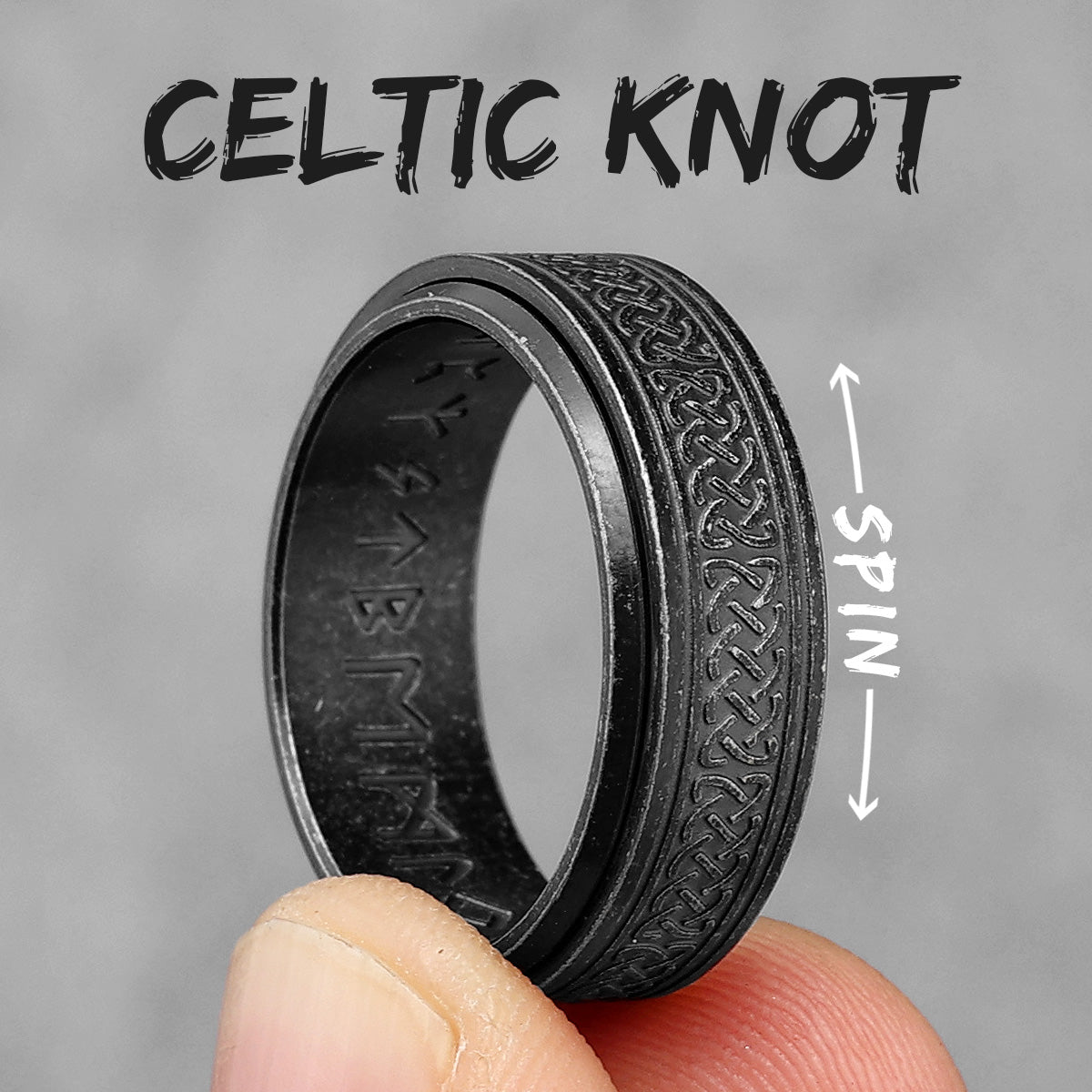 Celtic Knot | Solid Stainless Steel Viking Runes Unique Designer Men's Rings