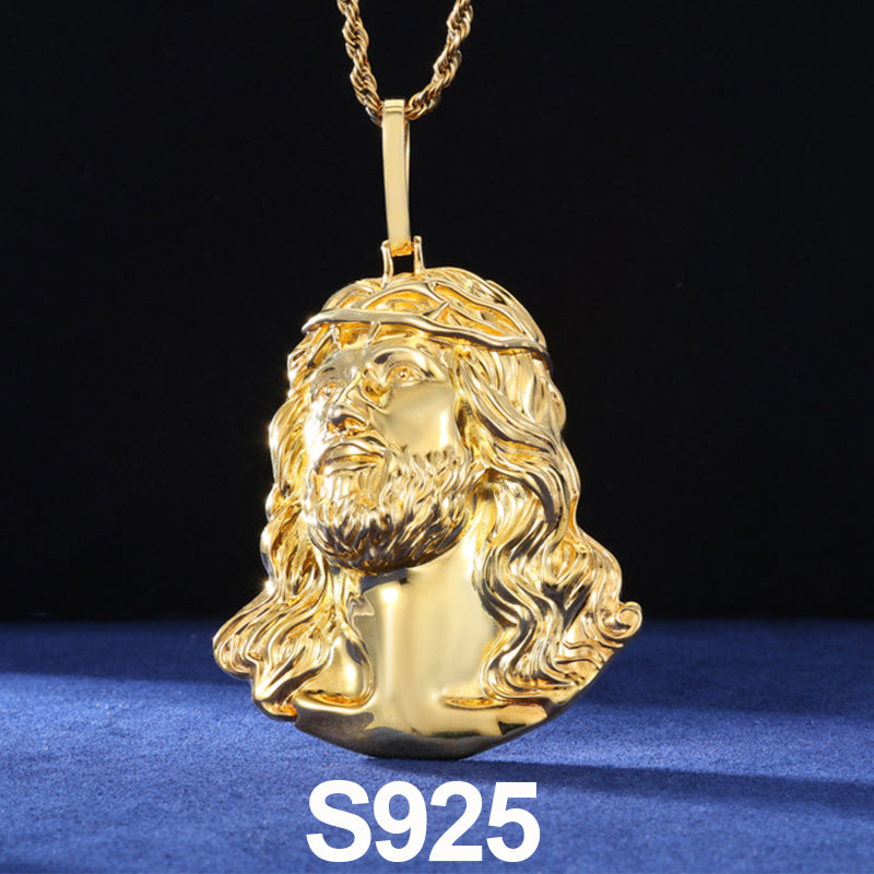 Rock Star Jesus | 18k Gold Over Solid Sterling Silver Christ Jesus Hip Hop Pendant Chain