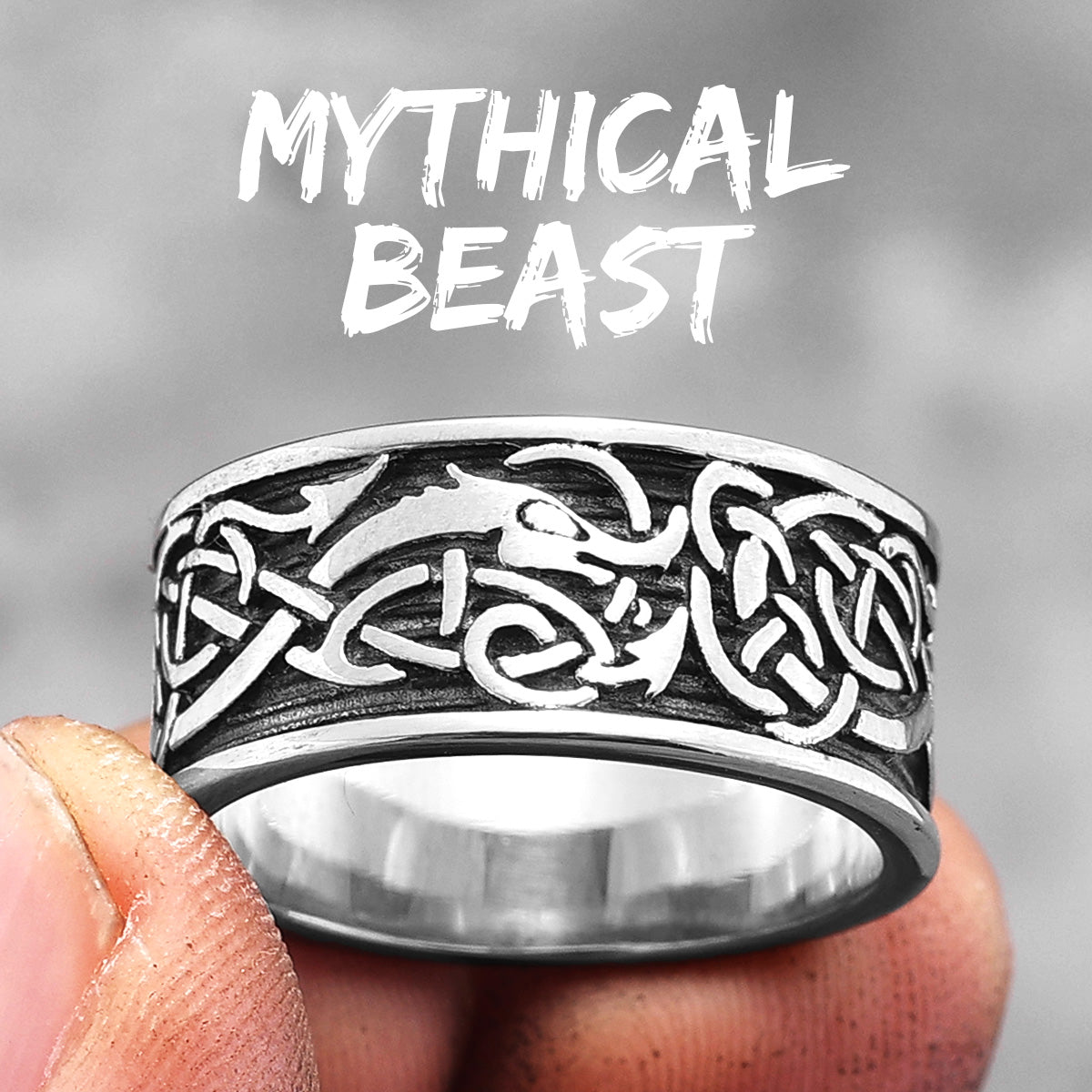 Mythical Beast | Vintage Chinese Dragon 316L No Fade Stainless Steel Totem Rings