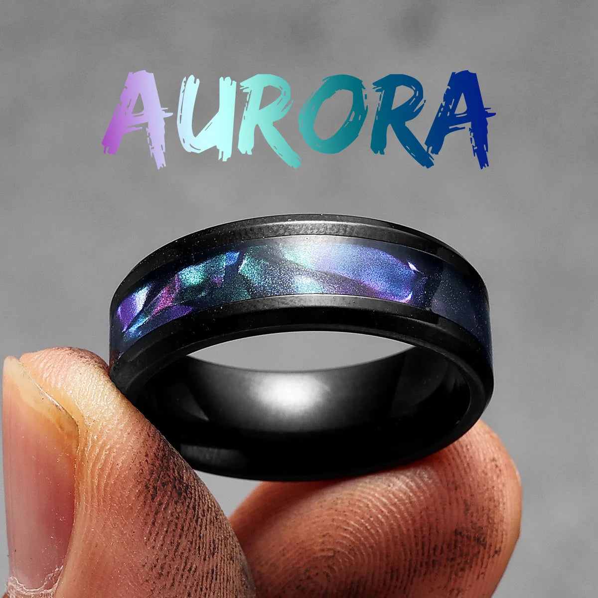 Aurora | 316L No Fade Stainless Steel Aurora Borealis Unique Designer Rings