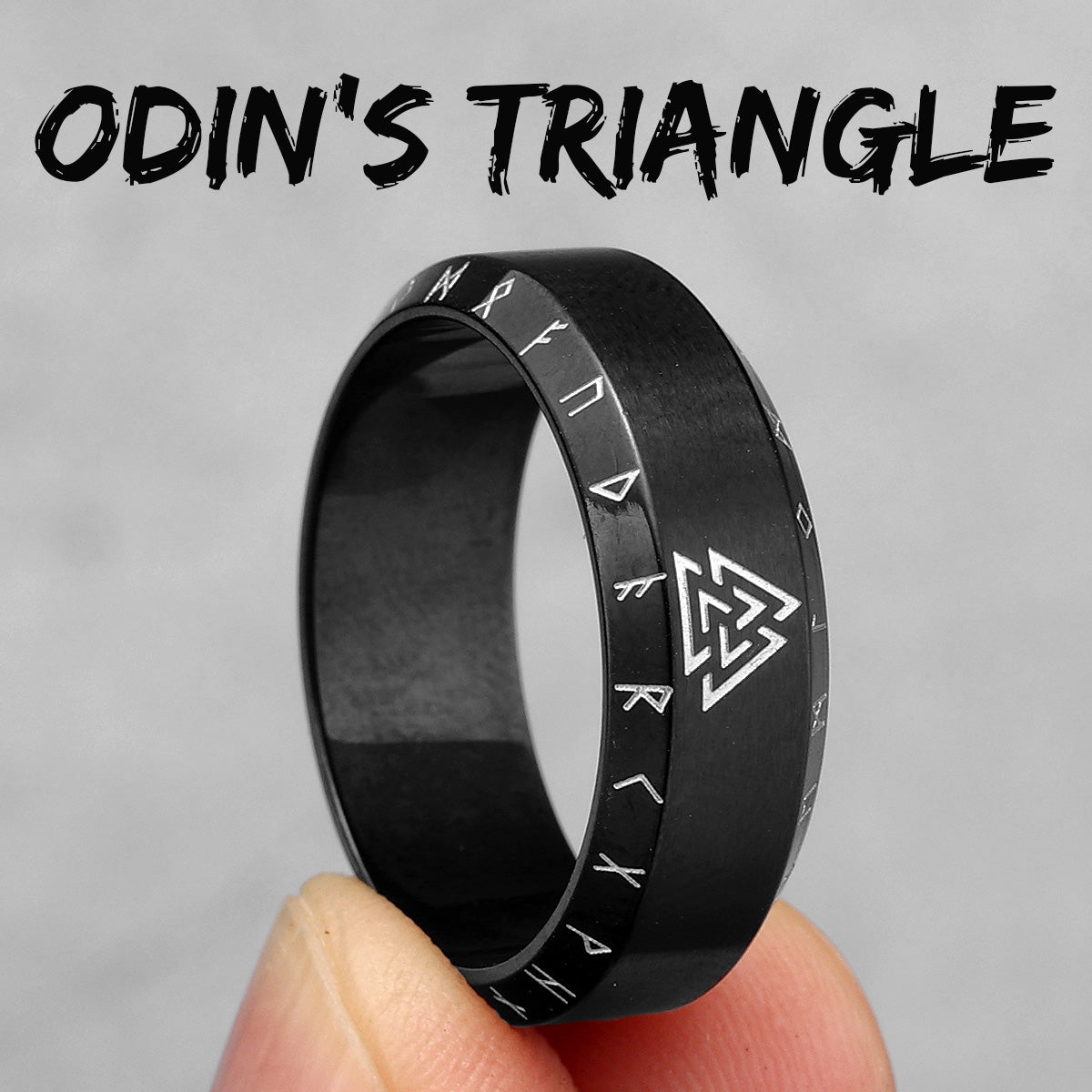 Steel Black Collection | 316L Black Stainless Steel Vintage Look Myth Of Odin Rings