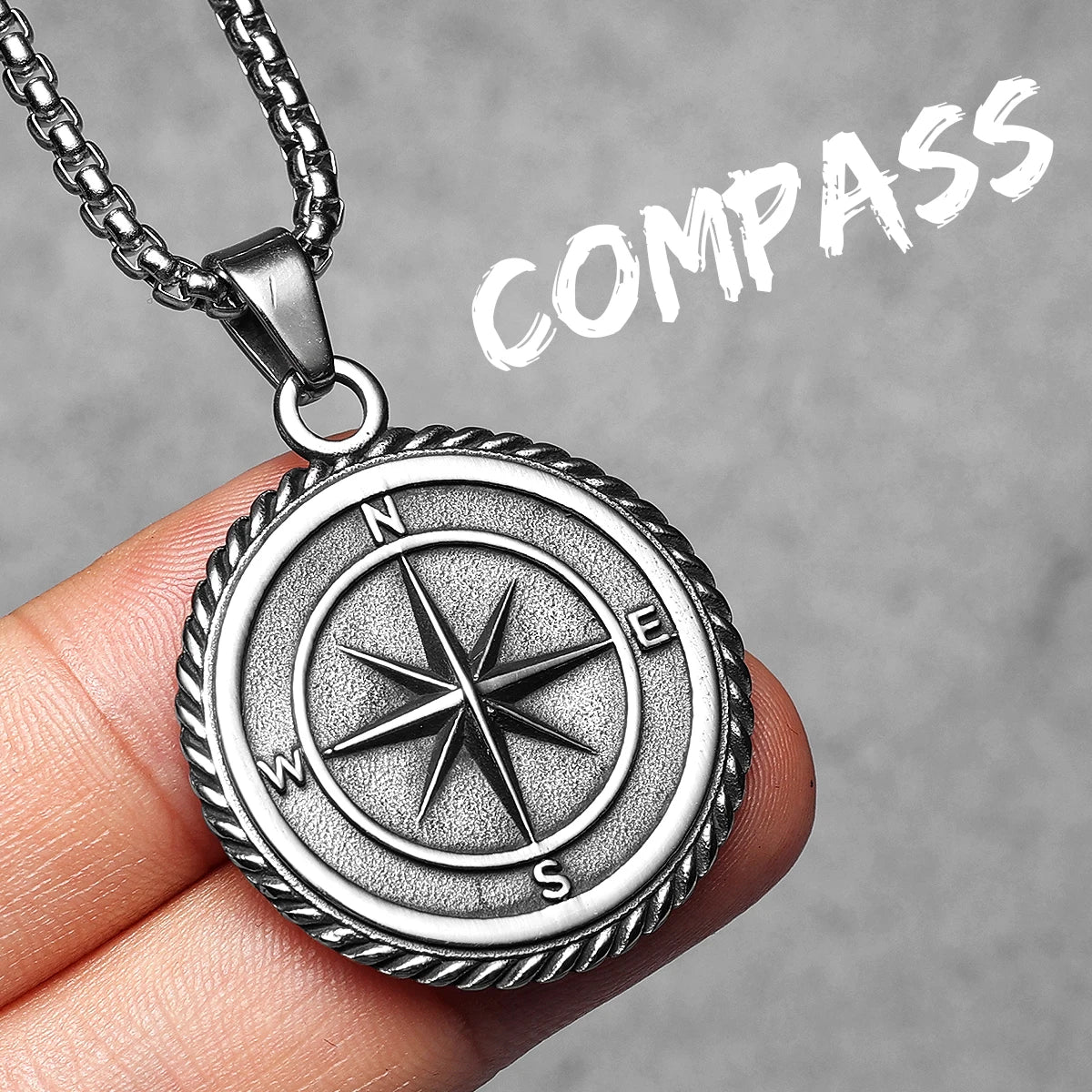 Compass Anchor | 316L Solid Stainless Steel Nautical Anchor Pendant