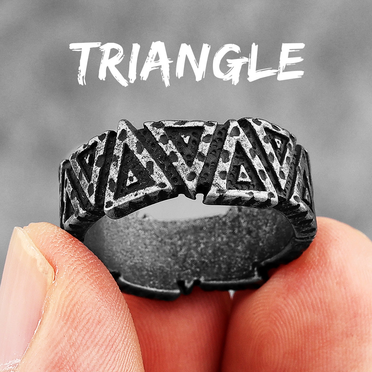 The Triangle | 316L No Fade Solid Stainless Steel Geometry Designer Men's Rings