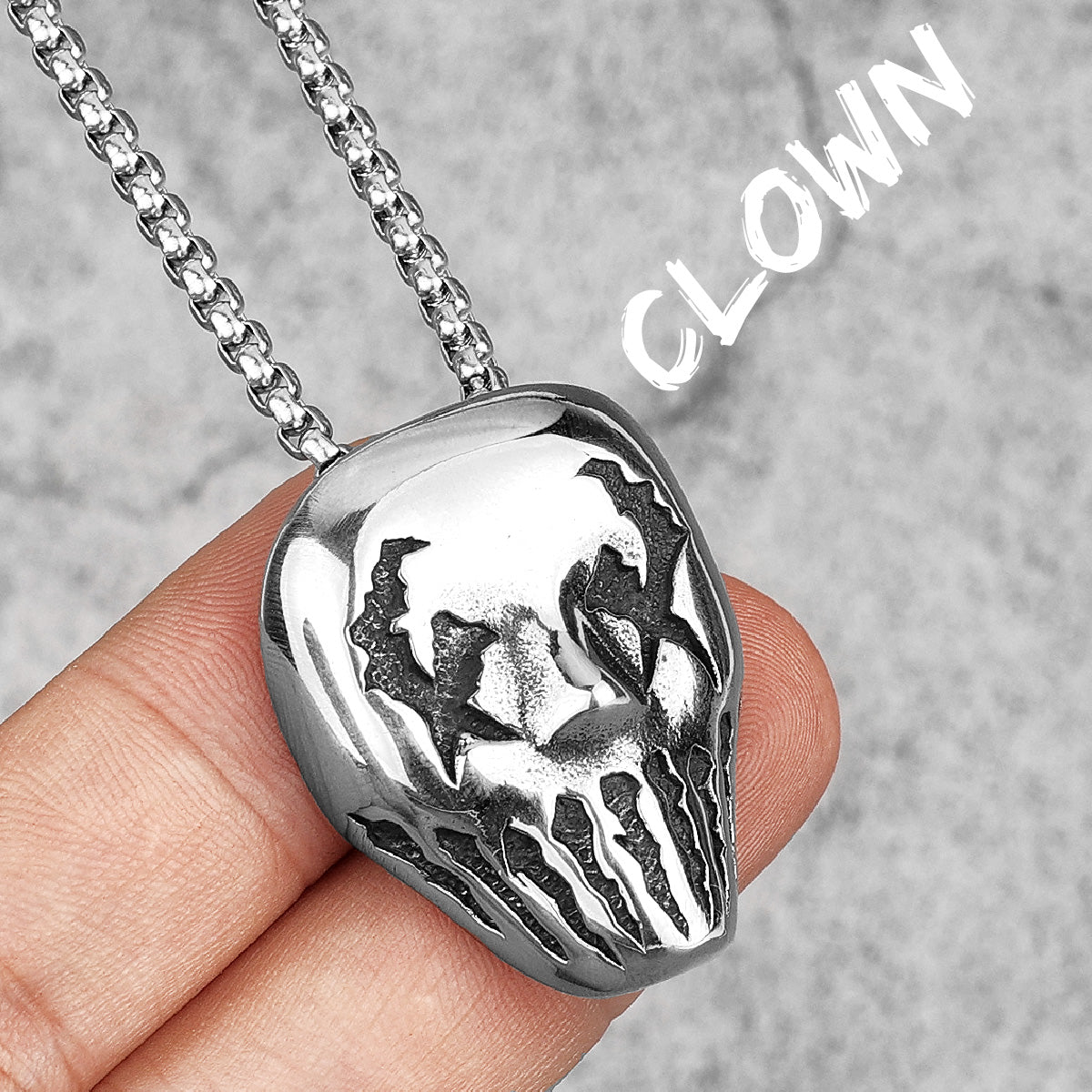 Demon Clown | No Fade Solid Stainless Steel Clown Mask Hip Hop Pendant