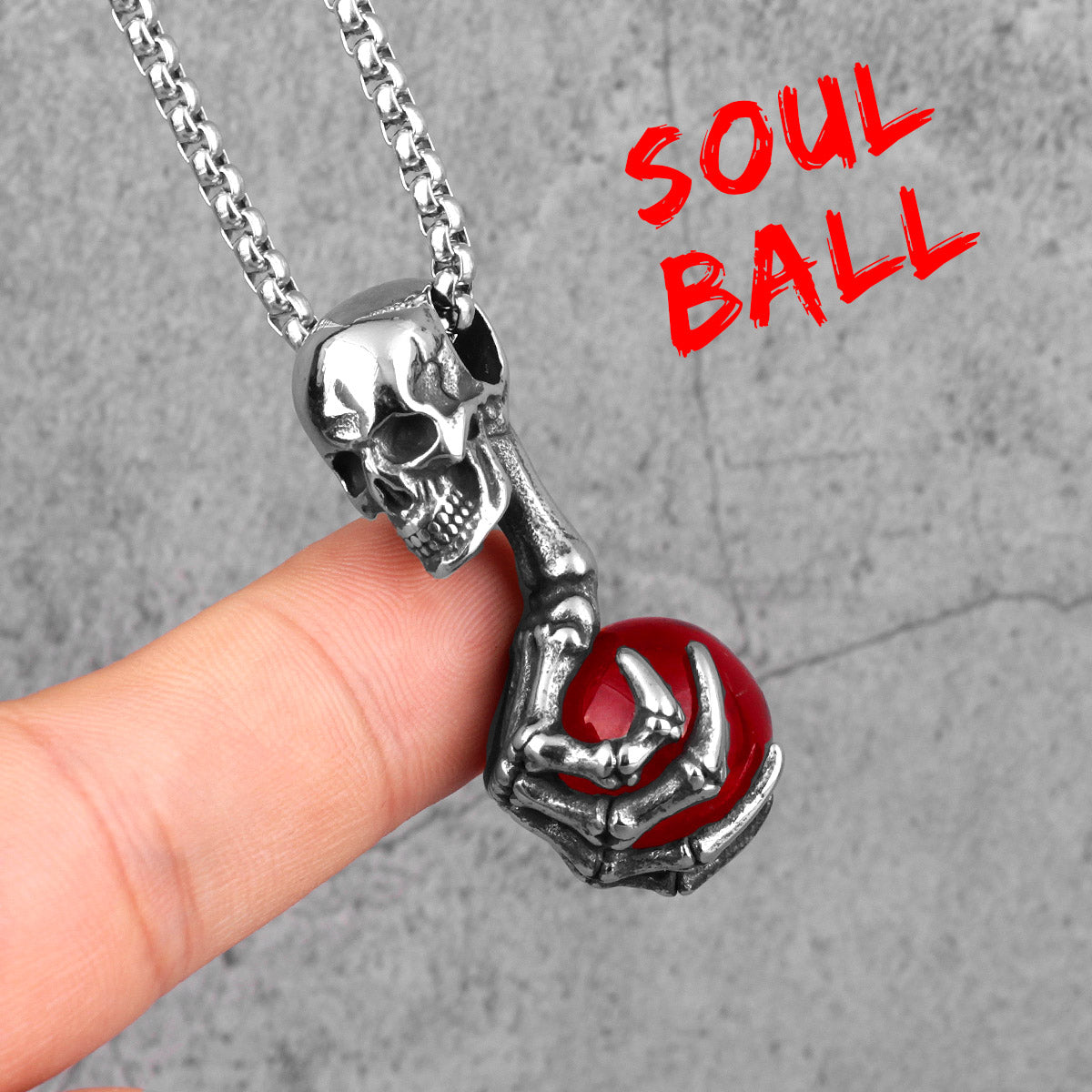 Captured Soul | Skull Claw Soul Ball 316L Solid Stainless Steel Hip Hop Street Pendant