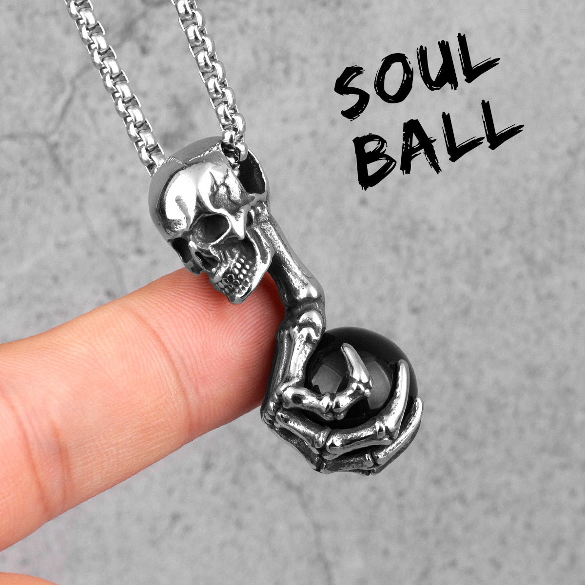Captured Soul | Skull Claw Soul Ball 316L Solid Stainless Steel Hip Hop Street Pendant