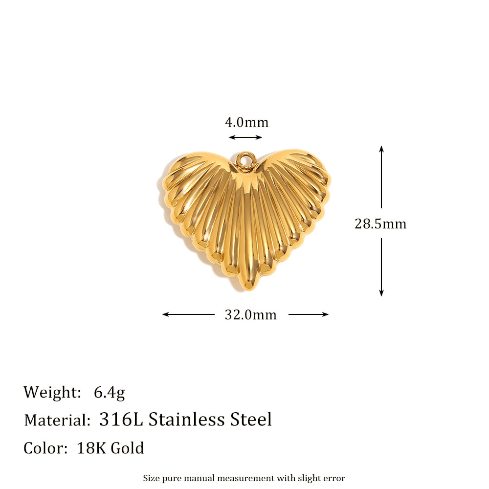 Sea Pearl Flower Heart 18k Gold Stainless Steel Pendants Charm Waterproof Necklaces