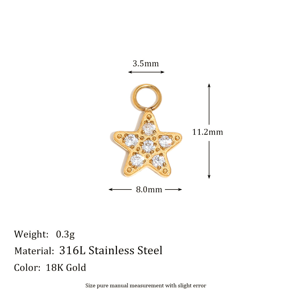 Sea Pearl Flower Heart 18k Gold Stainless Steel Pendants Charm Waterproof Necklaces