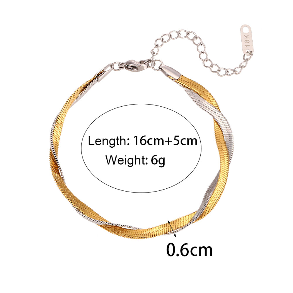 18k Gold Stainless Steel Cuban Rope Tennis Link No Fade Street Style Braclets
