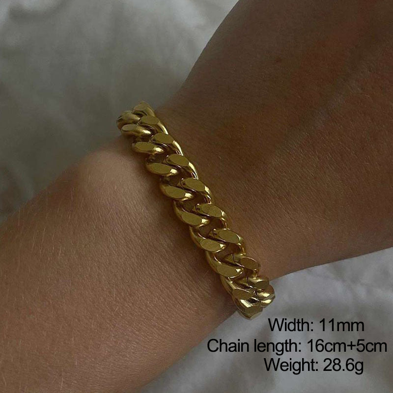 18k Gold Stainless Steel Cuban Rope Tennis Link No Fade Street Style Braclets