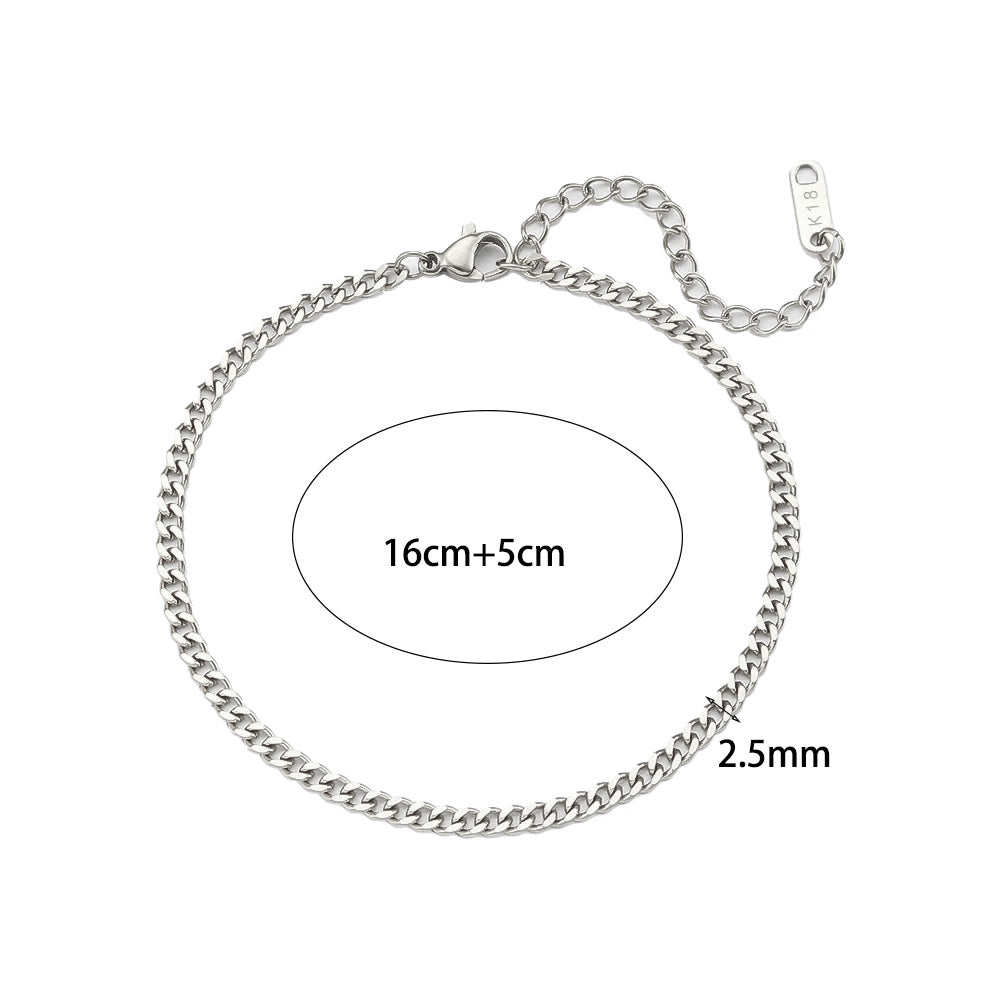 18k Gold Stainless Steel Cuban Rope Tennis Link No Fade Street Style Braclets