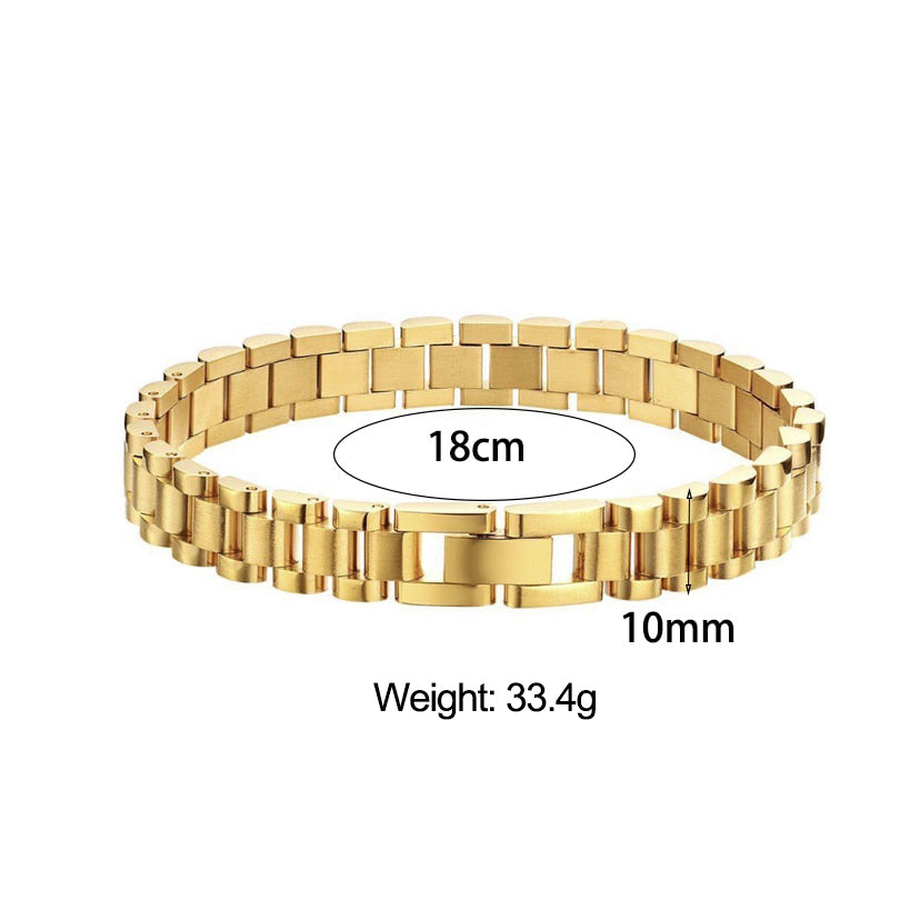 18k Gold Stainless Steel Cuban Rope Tennis Link No Fade Street Style Braclets