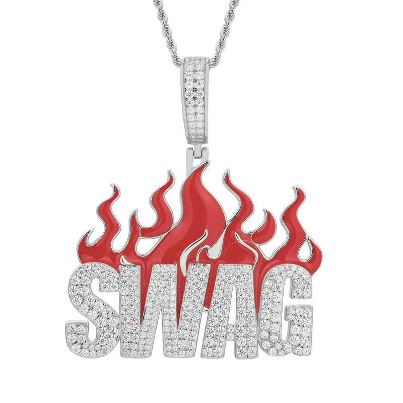 Fire Swag | 925 Solid Silver Moissanite Diamond Iced Blinged Out Hip Hop Pendant