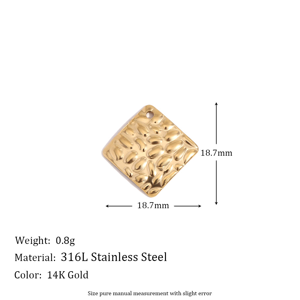 Ladies DIY 18k Gold Over No Fade Solid Stainless Steel Perforate 3D Buckle Pendants