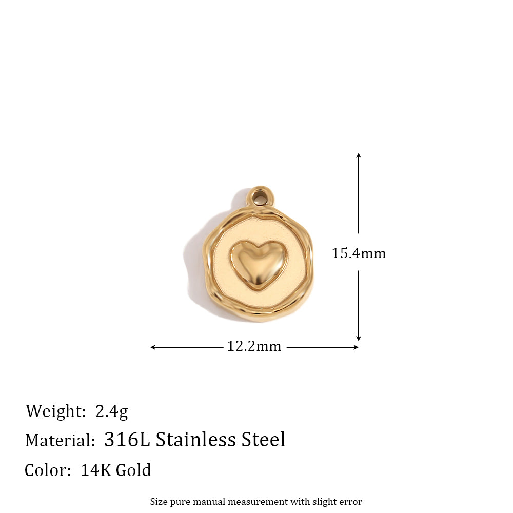 Ladies DIY 18k Gold Over No Fade Solid Stainless Steel Perforate 3D Buckle Pendants