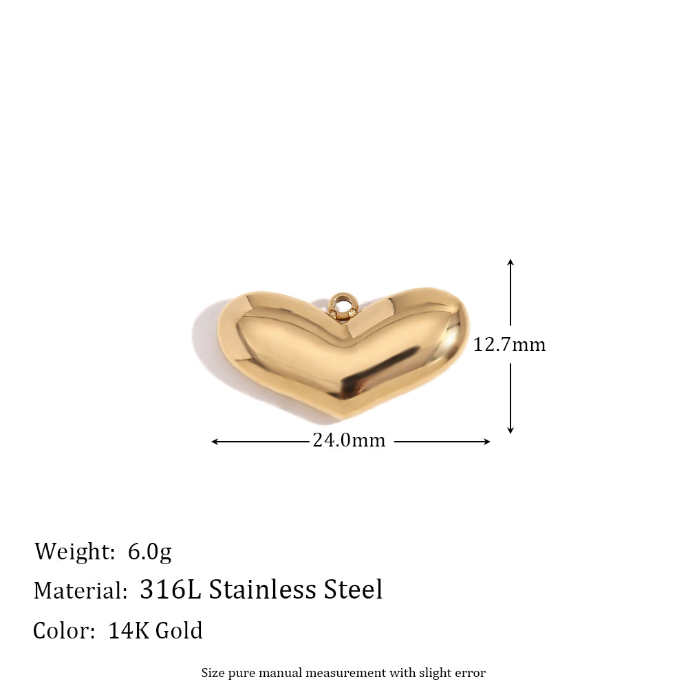 Ladies DIY 18k Gold Over No Fade Solid Stainless Steel Perforate 3D Buckle Pendants