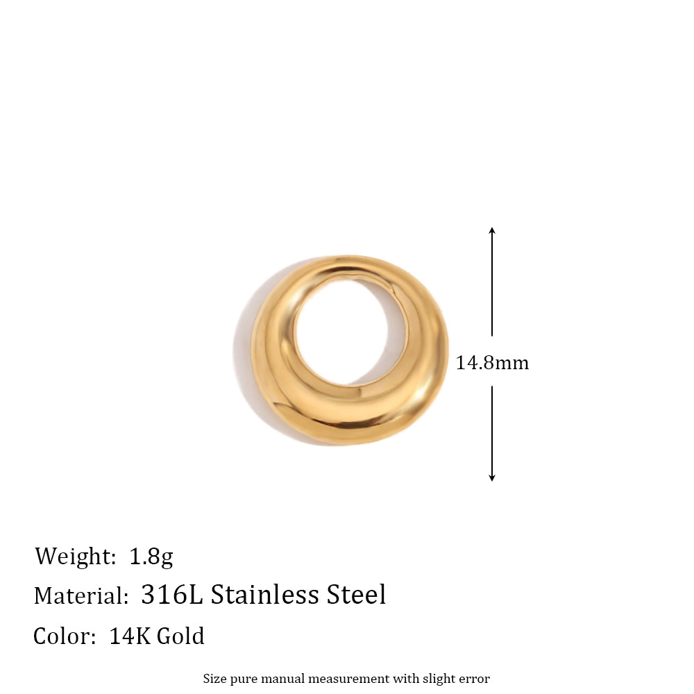 Ladies DIY 18k Gold Over No Fade Solid Stainless Steel Perforate 3D Buckle Pendants