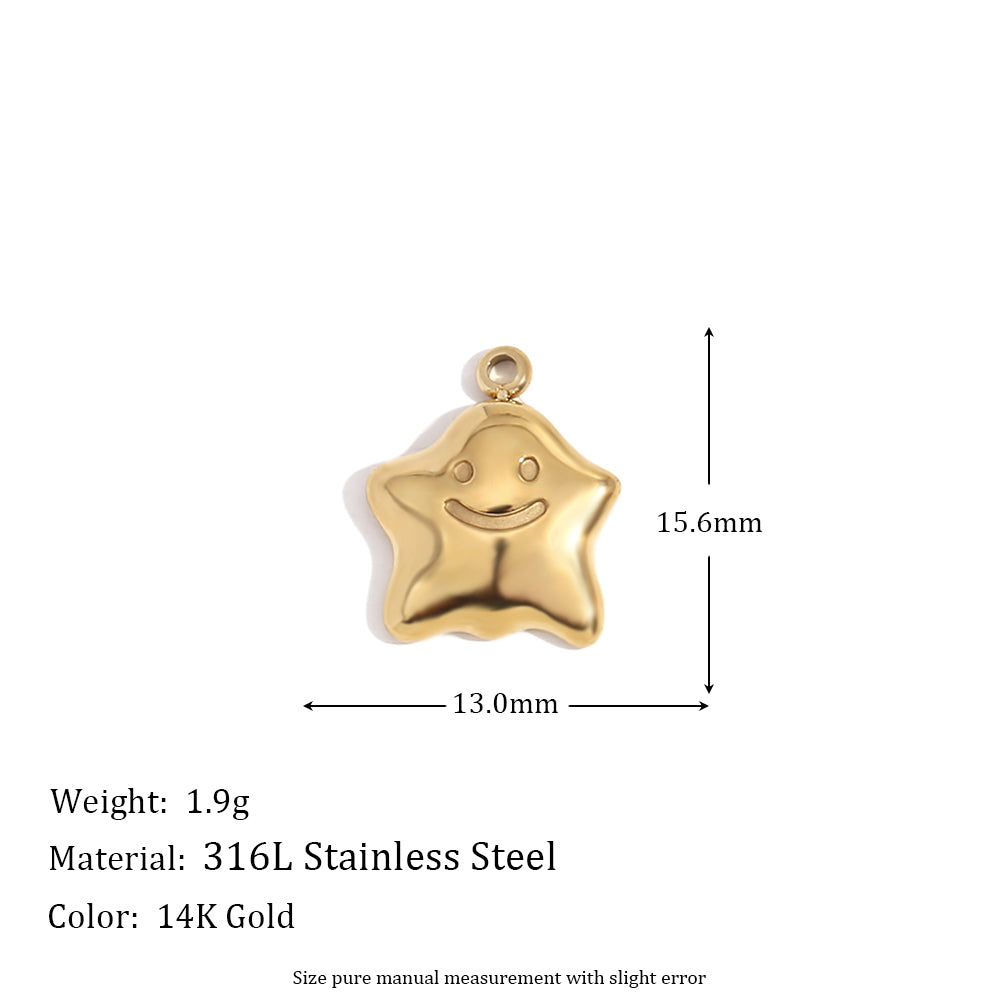 Ladies DIY 18k Gold Over No Fade Solid Stainless Steel Perforate 3D Buckle Pendants