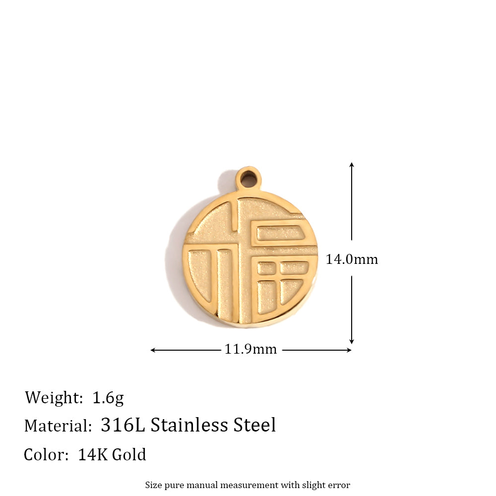 Ladies DIY 18k Gold Over No Fade Solid Stainless Steel Perforate 3D Buckle Pendants