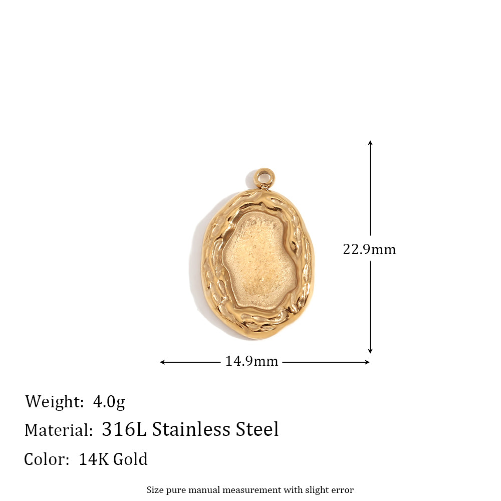 Ladies DIY 18k Gold Over No Fade Solid Stainless Steel Perforate 3D Buckle Pendants