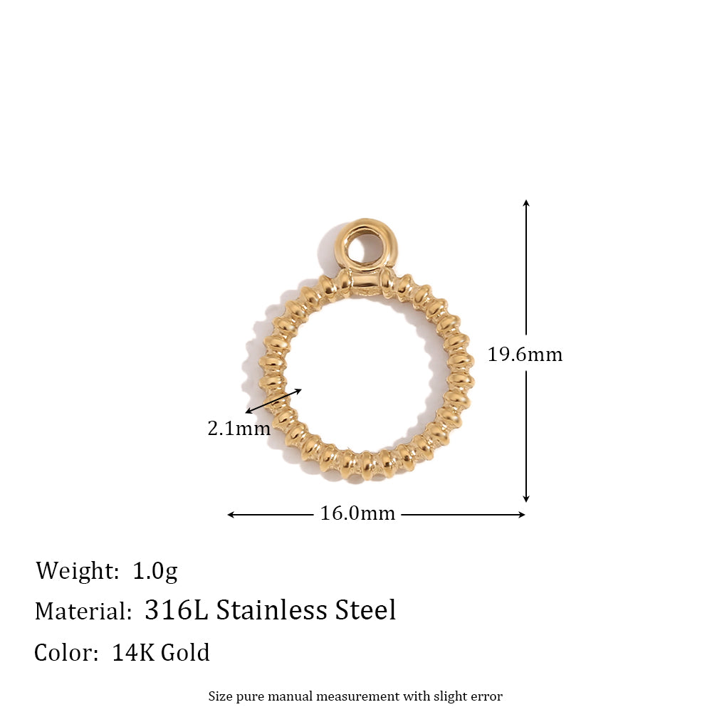 Ladies DIY 18k Gold Over No Fade Solid Stainless Steel Perforate 3D Buckle Pendants