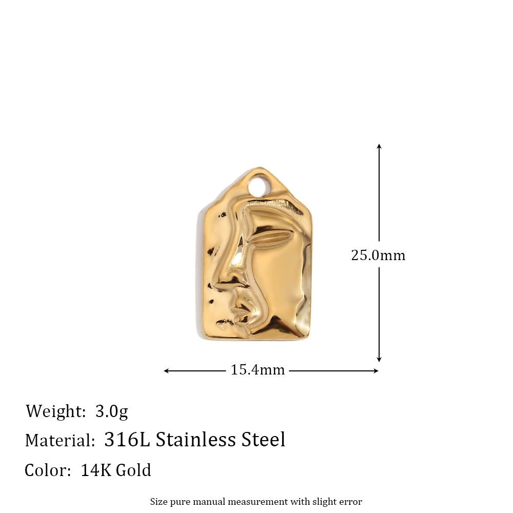 Ladies DIY 18k Gold Over No Fade Solid Stainless Steel Perforate 3D Buckle Pendants