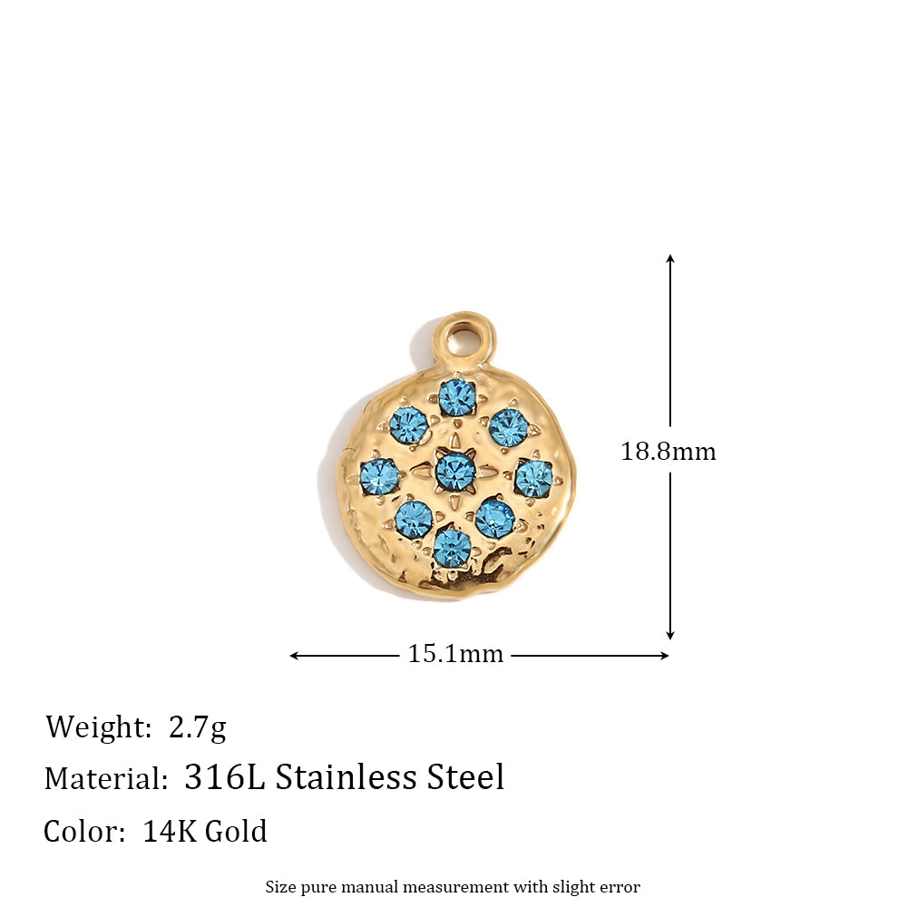 Ladies DIY 18k Gold Over No Fade Solid Stainless Steel Perforate 3D Buckle Pendants