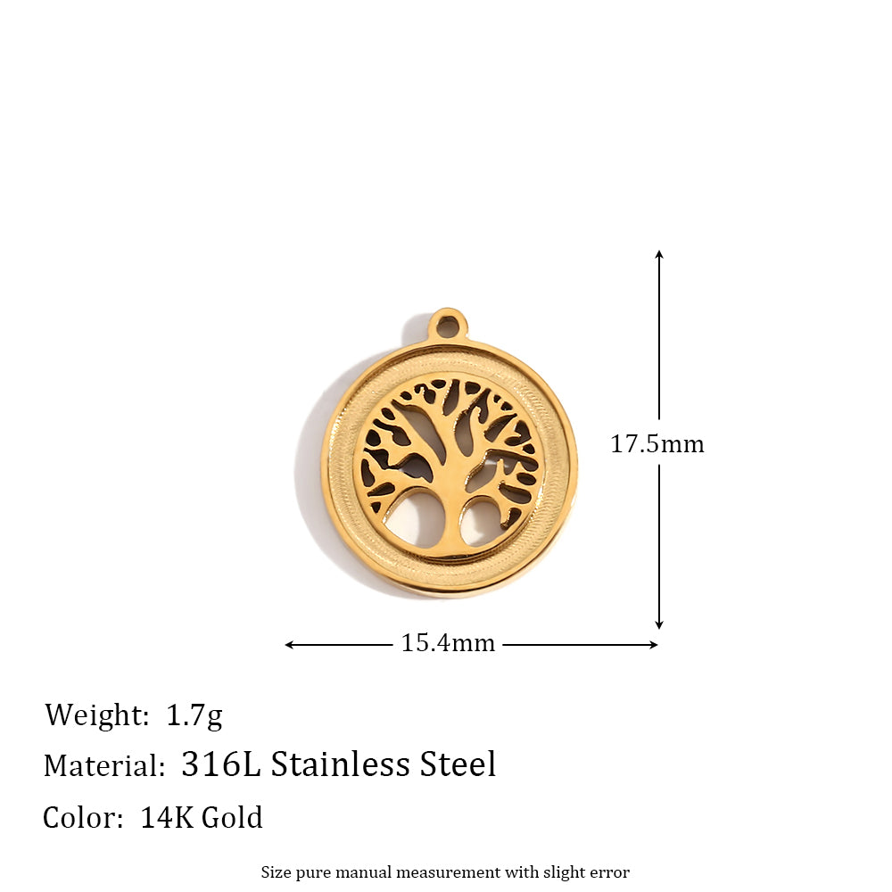 Ladies DIY 18k Gold Over No Fade Solid Stainless Steel Perforate 3D Buckle Pendants