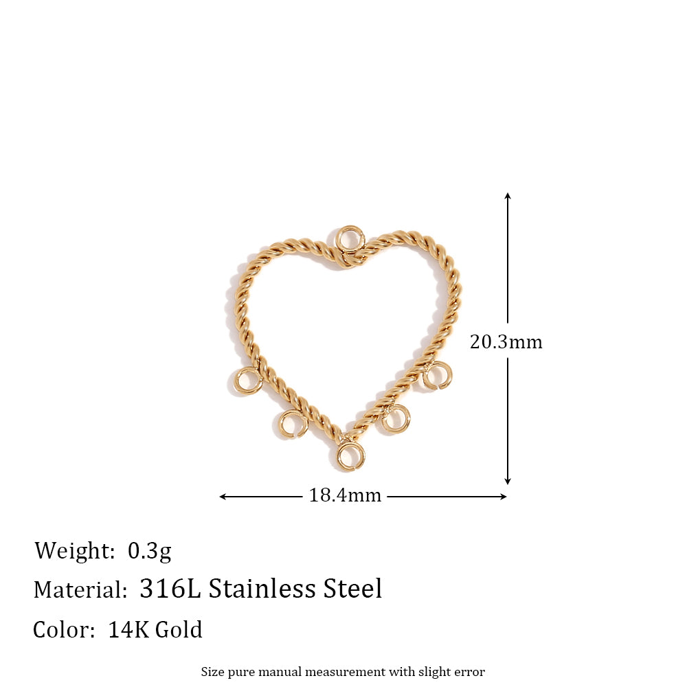 Ladies DIY 18k Gold Over No Fade Solid Stainless Steel Perforate 3D Buckle Pendants