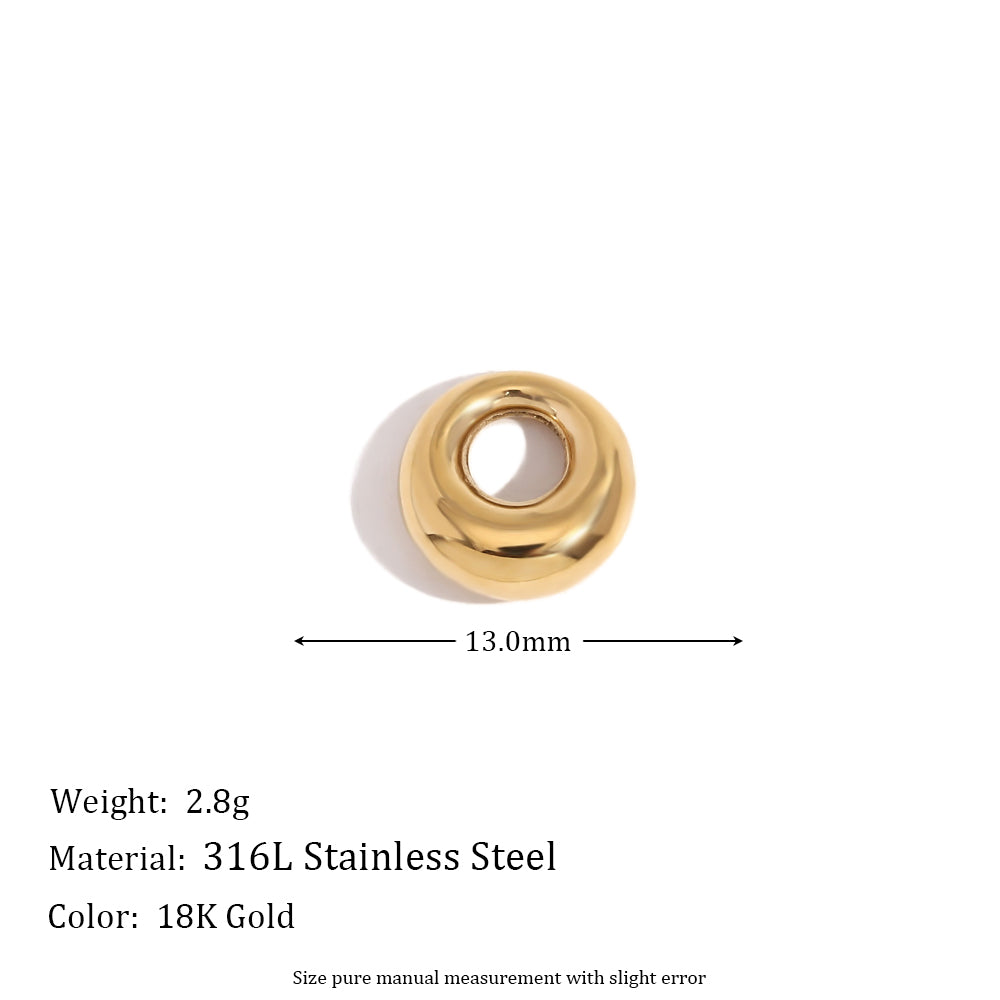 Ladies DIY 18k Gold Over No Fade Solid Stainless Steel Perforate 3D Buckle Pendants