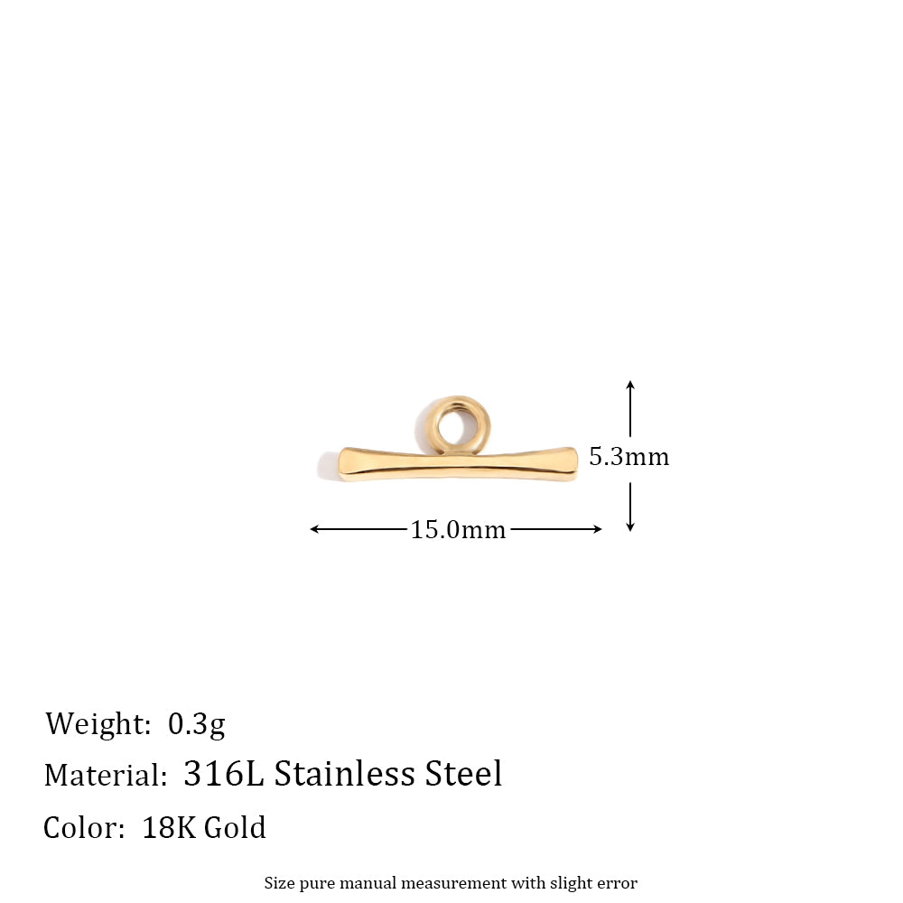 Ladies DIY 18k Gold Over No Fade Solid Stainless Steel Perforate 3D Buckle Pendants