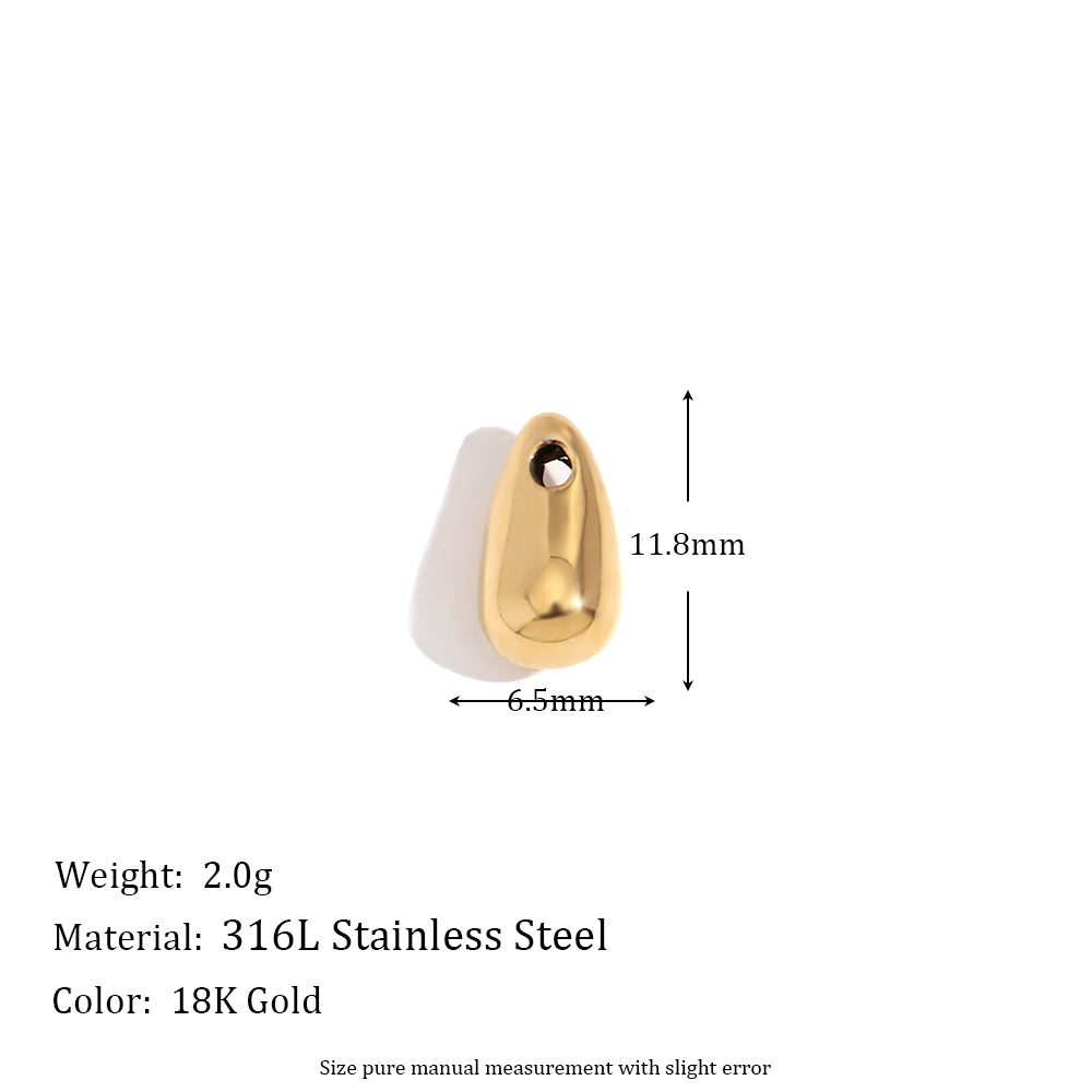 Ladies DIY 18k Gold Over No Fade Solid Stainless Steel Perforate 3D Buckle Pendants