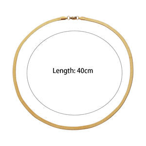 No Tarnish No Fading Stainless Steel 18K Gold  Herringbone Thin Snake Chain Layer Necklace