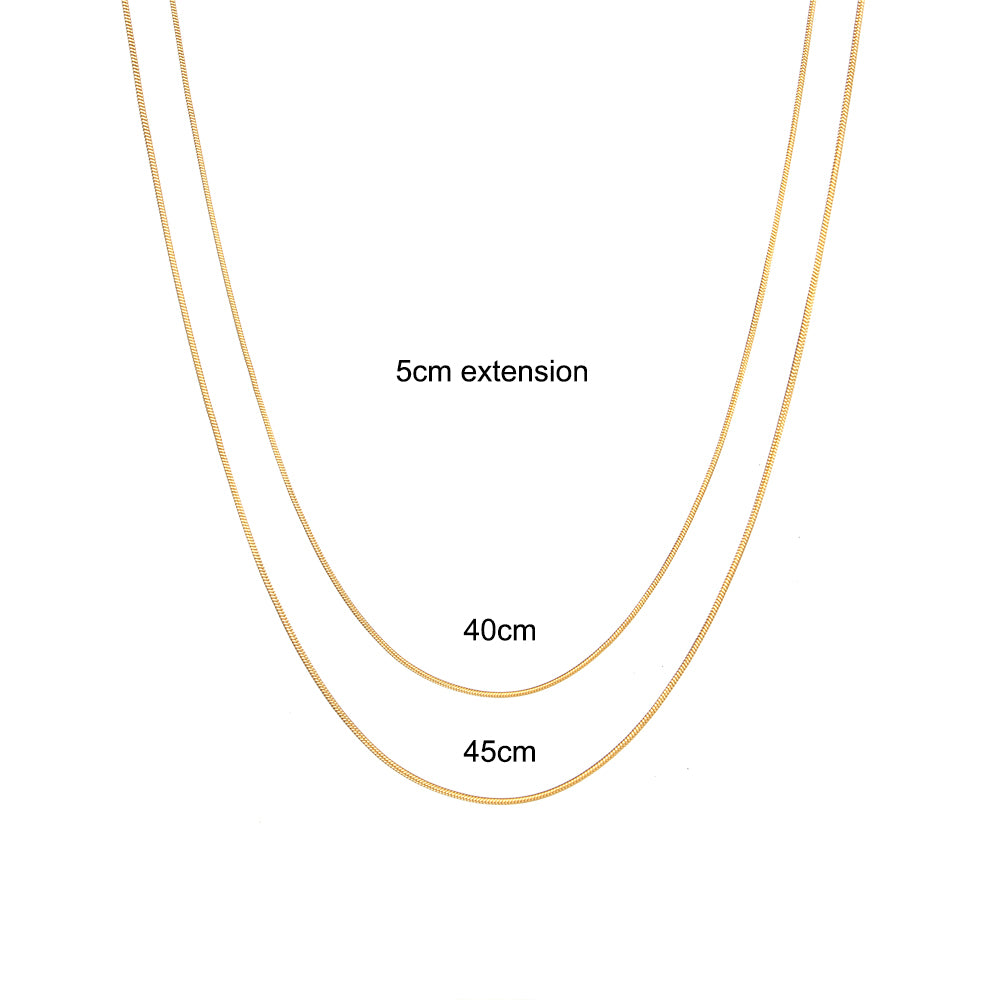 No Tarnish No Fading Stainless Steel 18K Gold  Herringbone Thin Snake Chain Layer Necklace