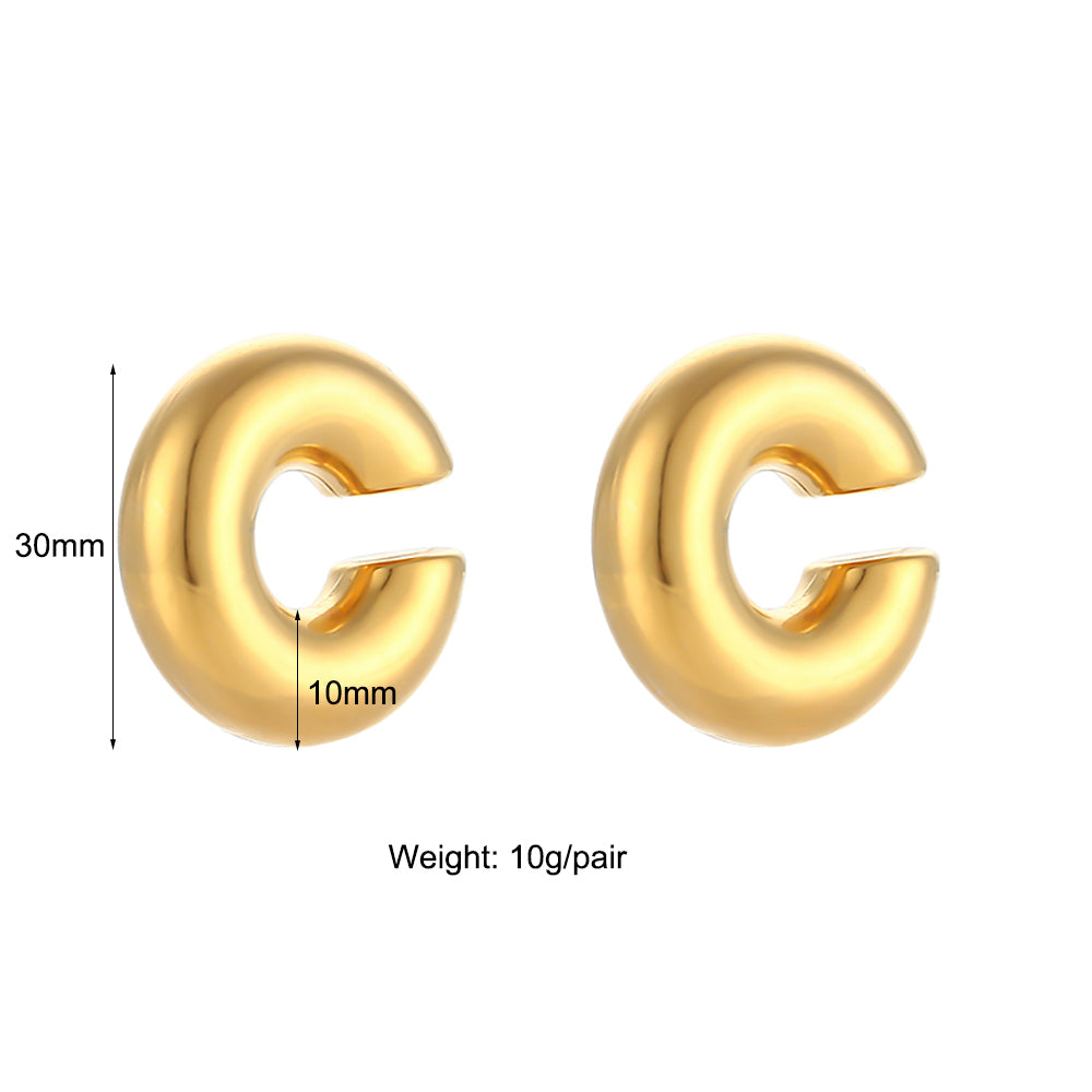 Dream | 18k Gold Over Solid Stainless Steel Waterproof Anti-allergenic Hoop Earrings