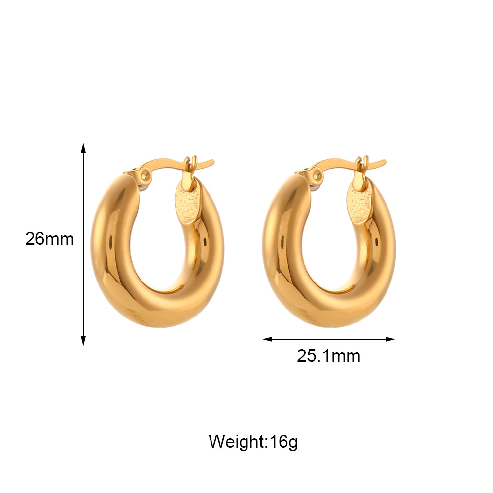 Dream | 18k Gold Over Solid Stainless Steel Waterproof Anti-allergenic Hoop Earrings