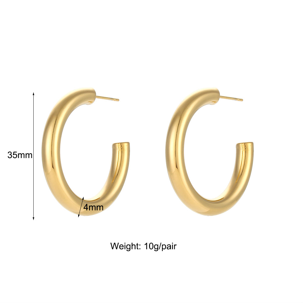 Dream | 18k Gold Over Solid Stainless Steel Waterproof Anti-allergenic Hoop Earrings