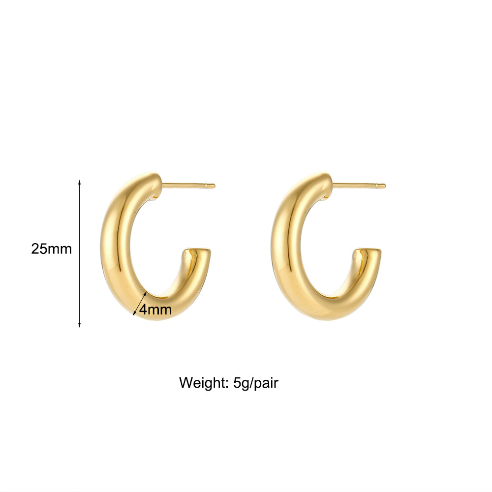 Dream | 18k Gold Over Solid Stainless Steel Waterproof Anti-allergenic Hoop Earrings