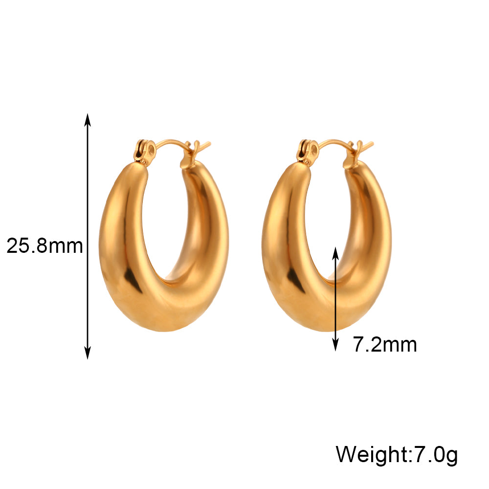 Dream | 18k Gold Over Solid Stainless Steel Waterproof Anti-allergenic Hoop Earrings