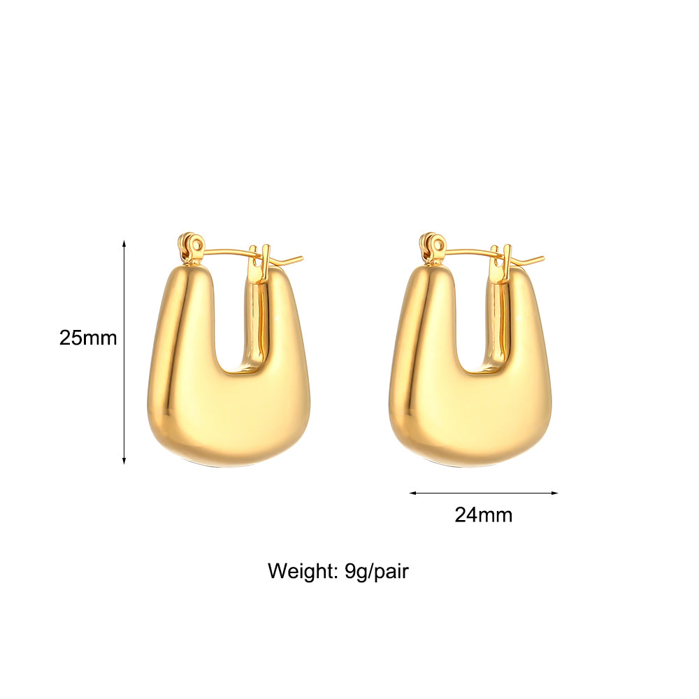Dream | 18k Gold Over Solid Stainless Steel Waterproof Anti-allergenic Hoop Earrings