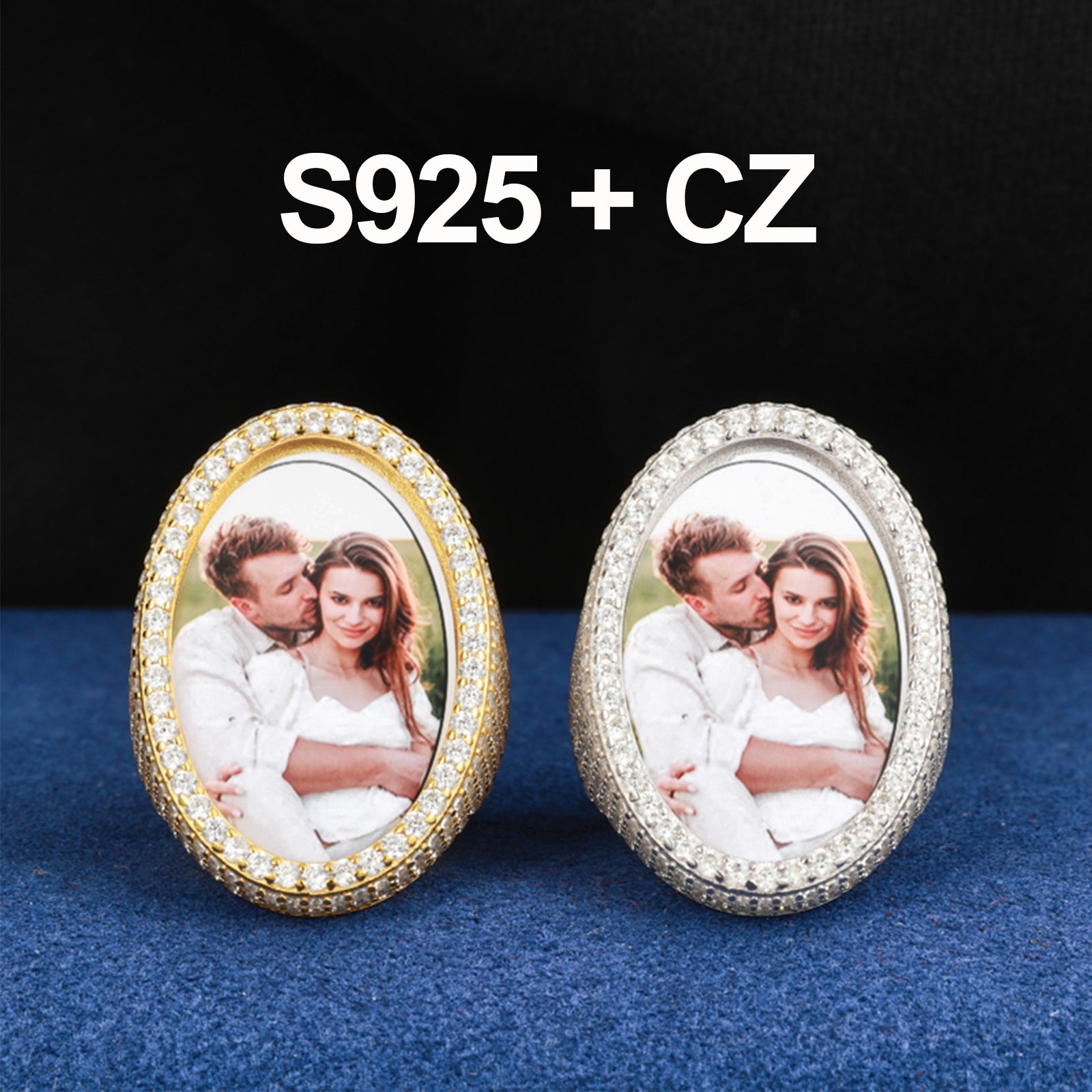 Precious Moments | Solid Sterling Silver Moissanite Diamond Hip Hop Photo Memory Rings