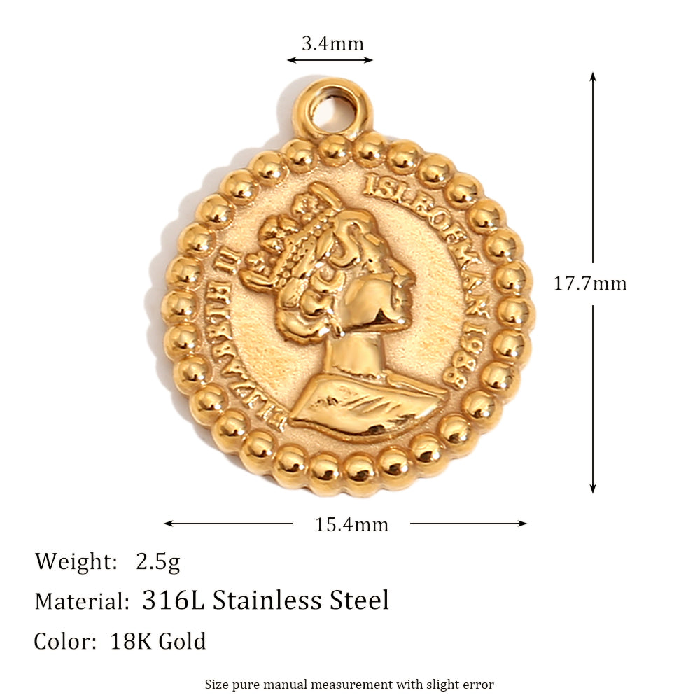 18k Gold Waterproof DIY Retro Style Moon Star Agate Stone Heart Pendant Necklace Bracelet