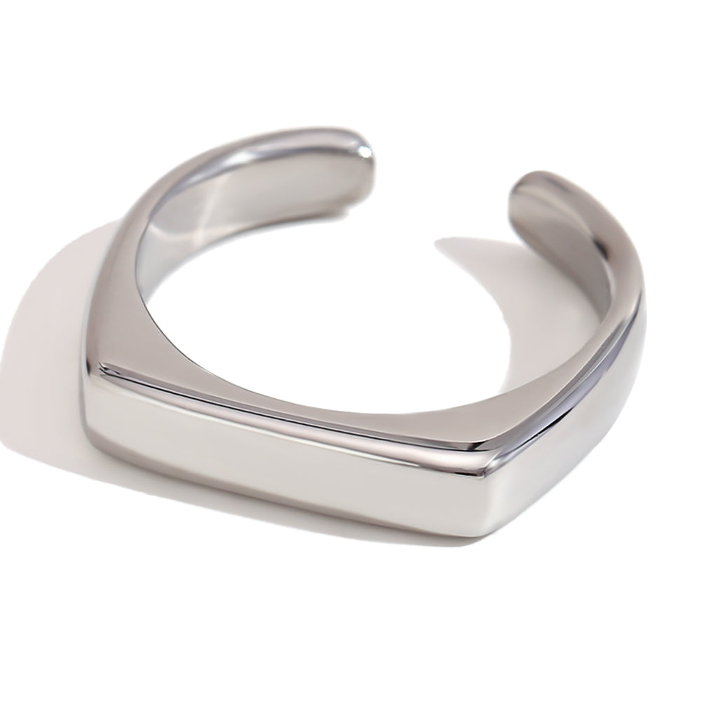 Women's 18k Gold Waterproof Stainless Steel Opening Cocktail Ring