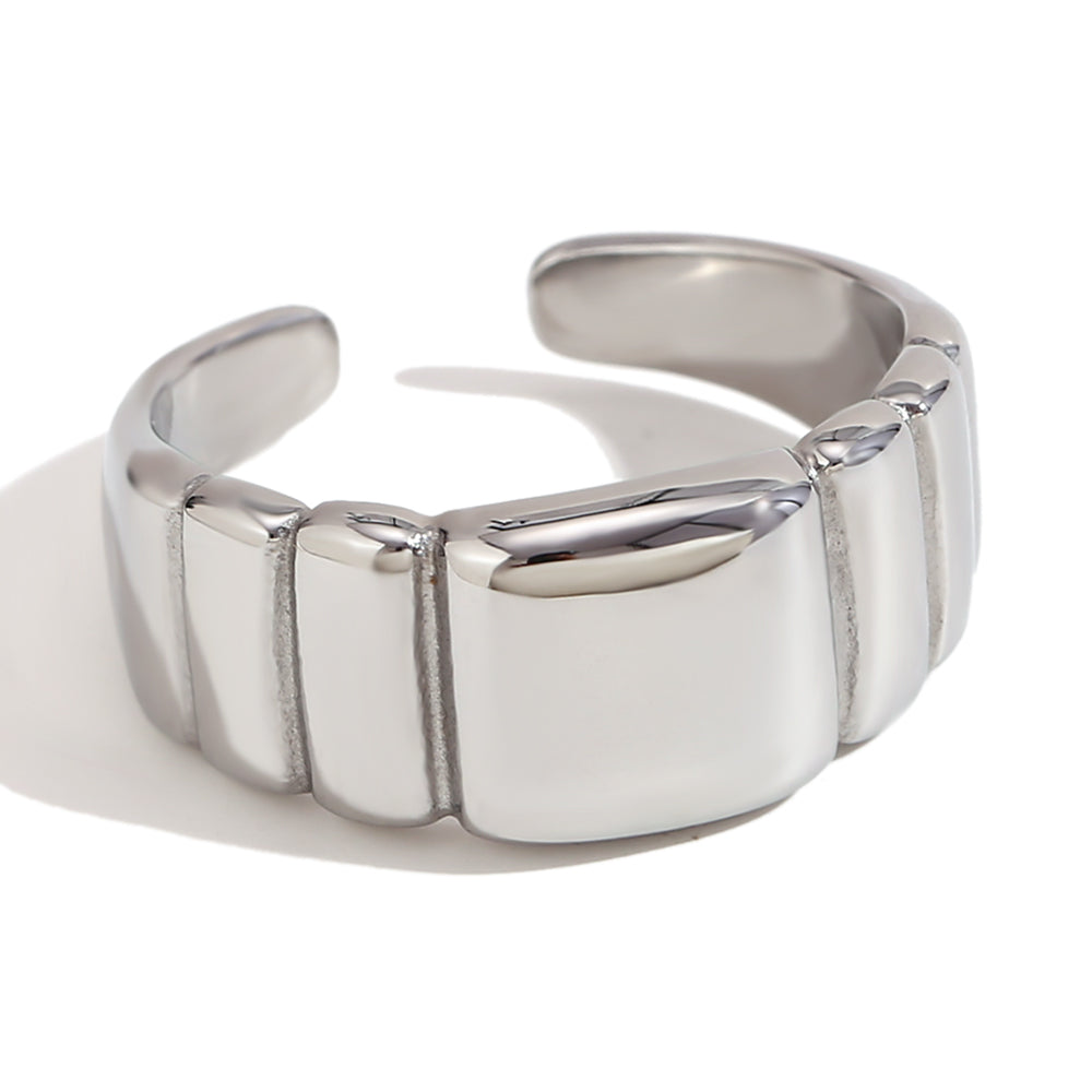 Women's 18k Gold Waterproof Stainless Steel Opening Cocktail Ring