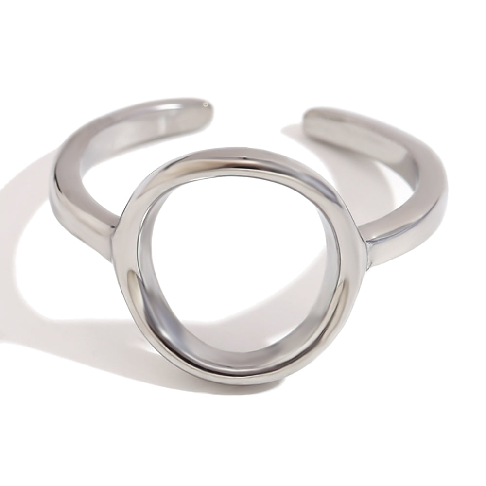 Women's 18k Gold Waterproof Stainless Steel Opening Cocktail Ring