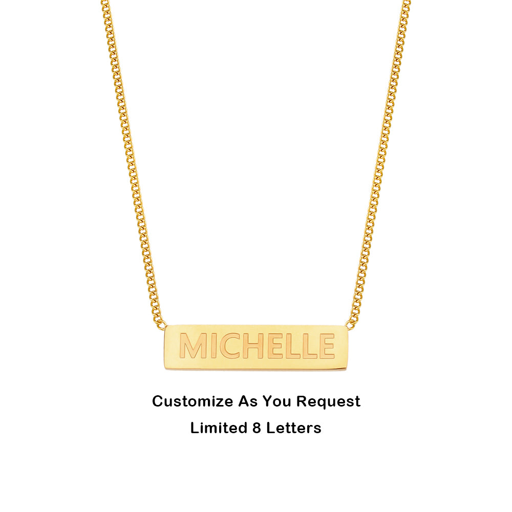 Ladies 18k Gold Stainless Steel Waterproof Personalized Custom Name Necklace
